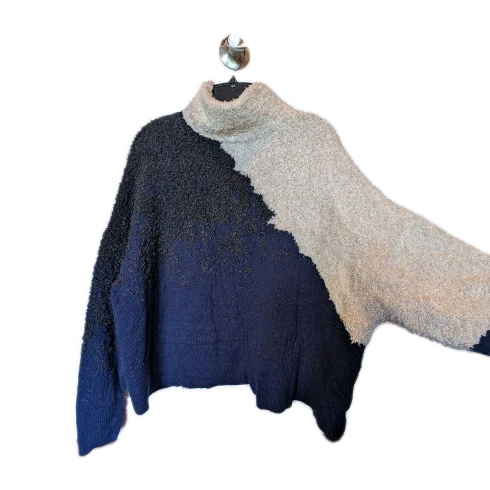 Lululemon Ombre Merino Wool Blend Sweater Size 12 Colorblock Relaxed Textured